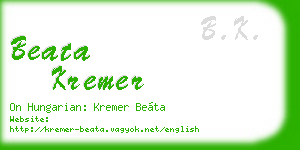 beata kremer business card
