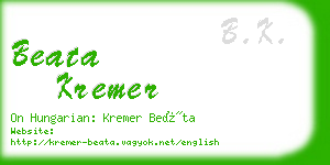 beata kremer business card